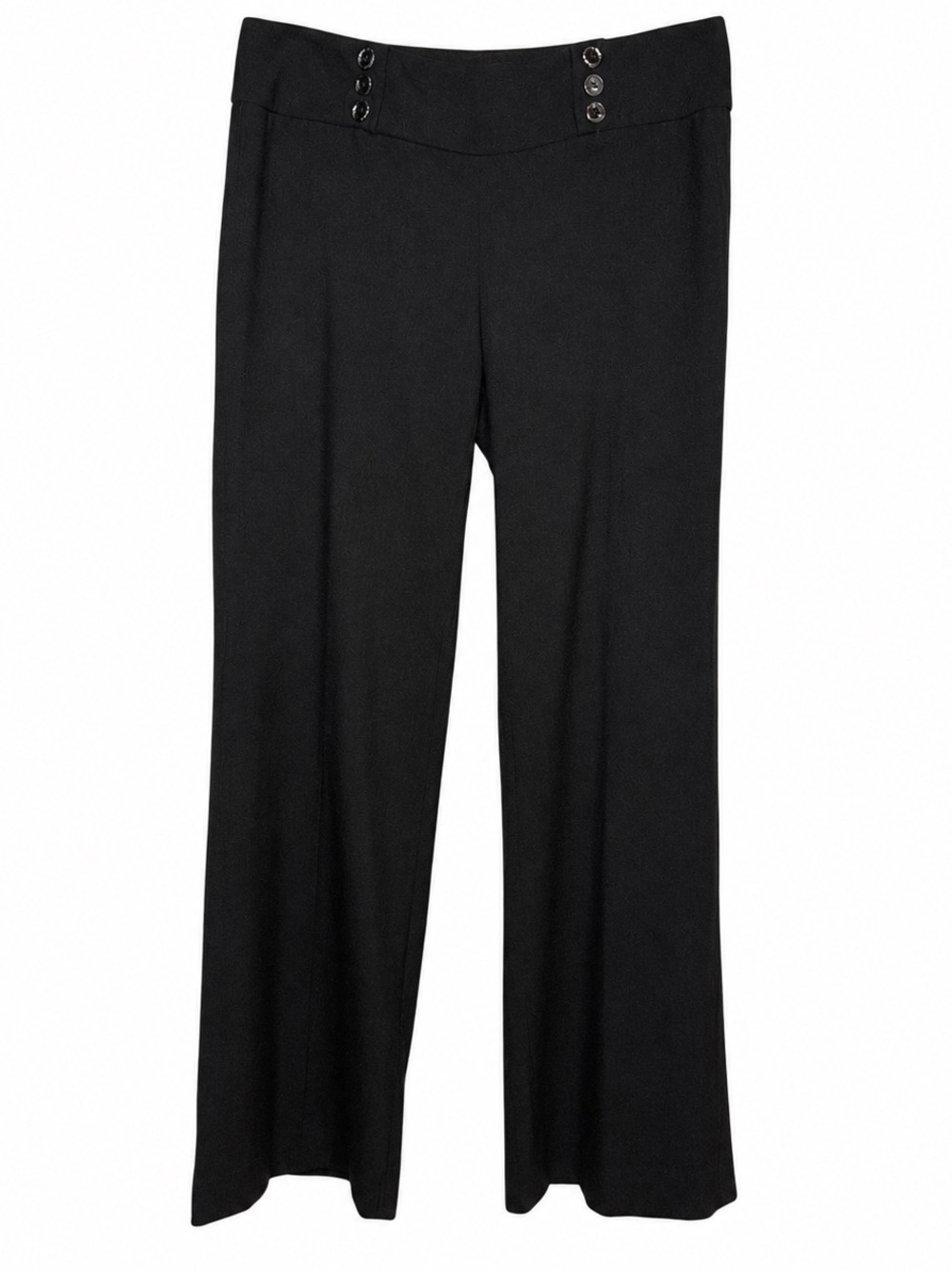 WHBM Legacy Tweed Trousers Size 4R Wide Leg Charcoal Side Zip